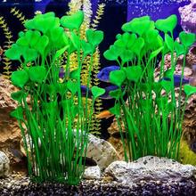 2Pcs Fish Tank Decorations Plastic Plants Large,Aquarium Artificial Plants Decoration Ornament For All Fish-16 Inch