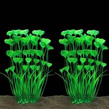 2Pcs Fish Tank Decorations Plastic Plants Large,Aquarium Artificial Plants Decoration Ornament For All Fish-16 Inch
