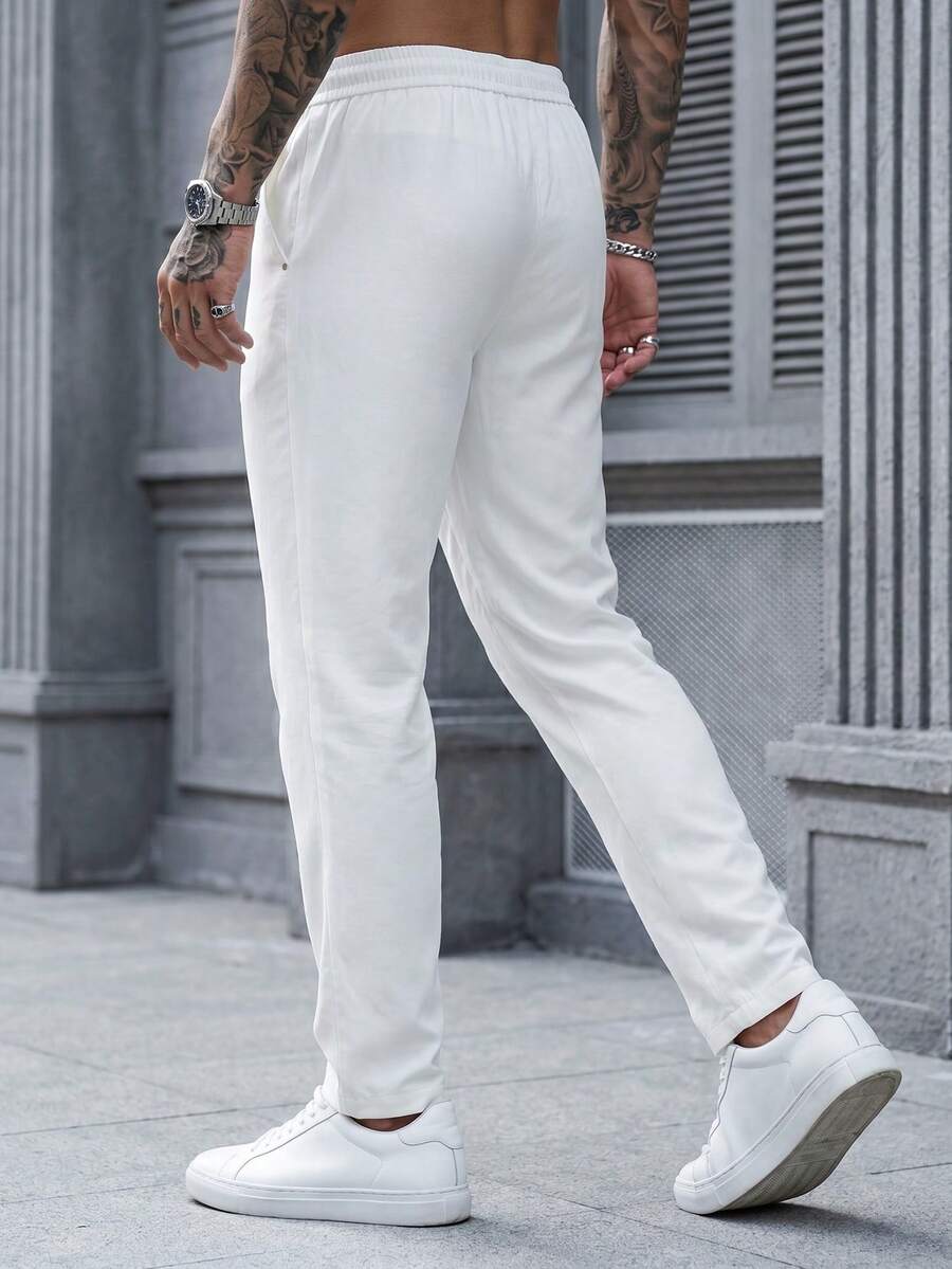 Muške ležerne letnje pantalone  sa elastičnim strukom