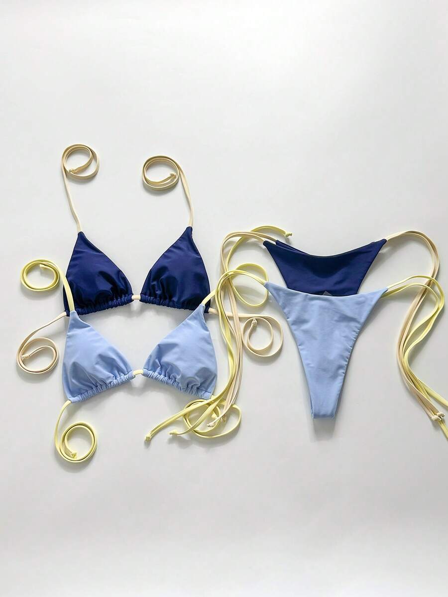 Ženski Bikini Set sa Halter Krojem i Dekoracijom od Kristala