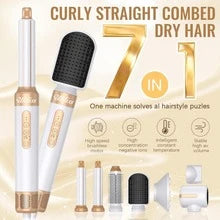 UKLISS 7-In-1 Auto Curling Hot Air Styler, 110K RPM High-Speed Brushless Motor Blow Dryer Brush, Professional Salon Straightener & Curler, Multi-Detachable Heads Negative Ion Styling Tool, Portable Travel Hot Air Styling Gift Set For All Hair Types