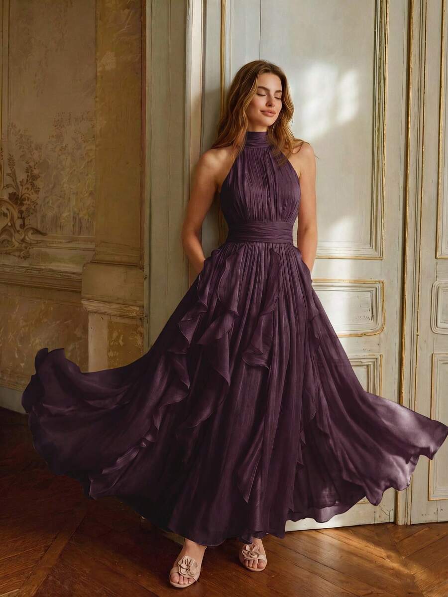 Ženska elegantna haljina bez rukava