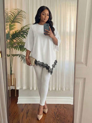Elegantna bluza za žene plus size sa cvetnim vezom