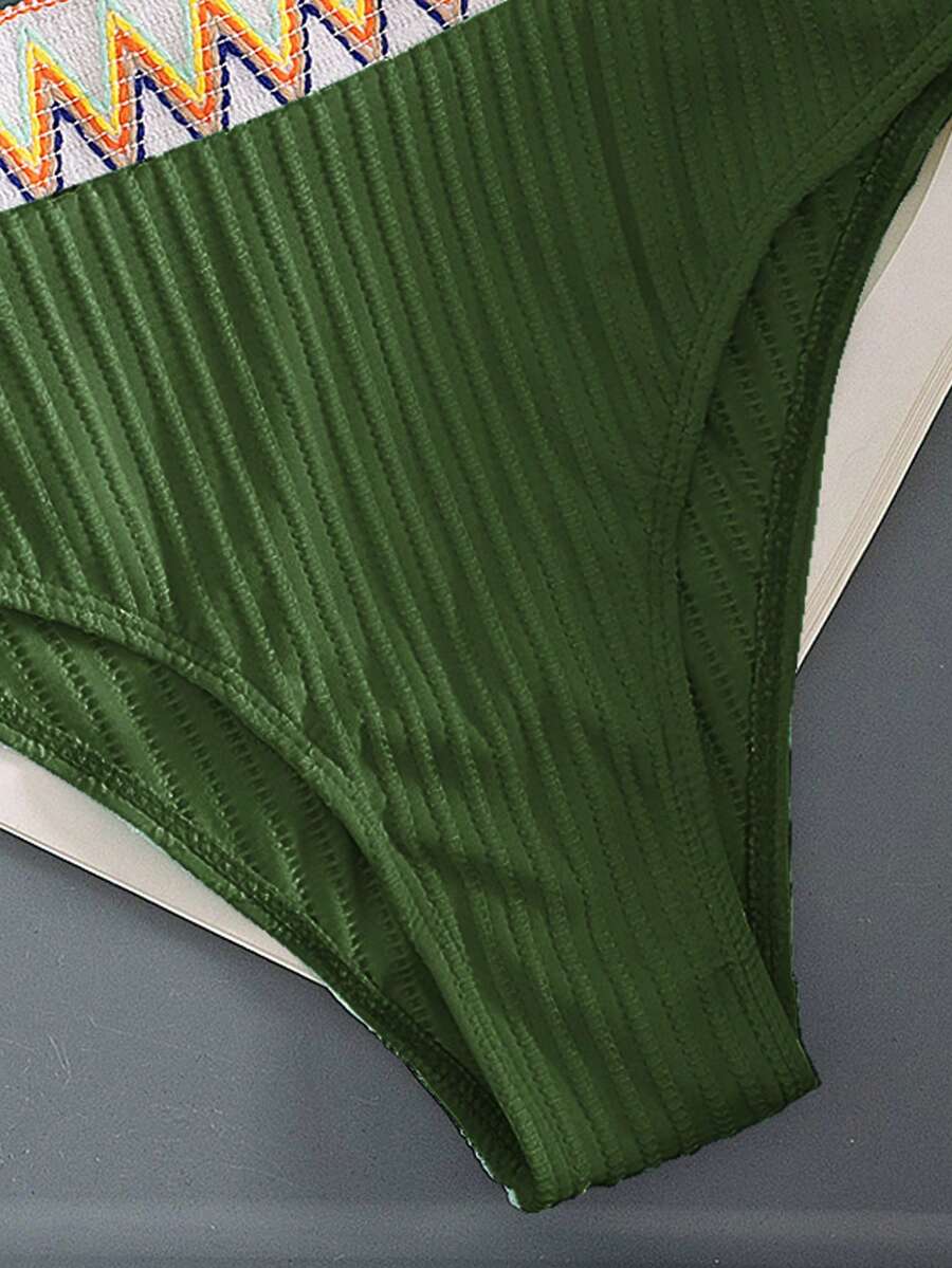 Ženski Patchwork Bandeau Bikini Set