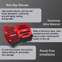 3 Pieces Manual/Automatic Anti-Slip Car Pedal Set - Ergonomically Designed, Durable And Lightweight, Suitable For Accelerator And Brake Pedal Covers, Manual Transmission - Compatible With Most Vehicles, Upgraded Interior, Stylish Metal Surface (3 Colors Available)