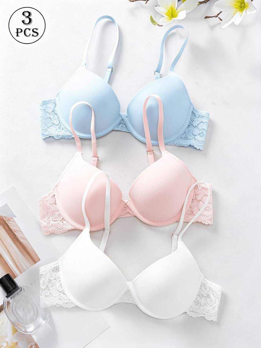 Set od 3 komada push-up grudnjaka sa tankim punjenjem