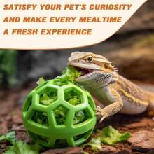 3pcs Reptile Feeding Ball Toy, Hanging Veggie Treat Feeder For Bearded Dragon, Interactive Enrichment Accessory For Lizard, Gecko, Chameleon, Hamster, Habitat Decor To Reduce Mess & Boredom