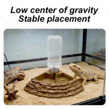 1pc Reptile Water And Food Feeding Bowl With Ramp, 2-In-1 Stable Bowl With Automatic Waterer, Anti-Drowning Arboreal Accessory Suitable For Crested Gecko, Iguana And Lizard