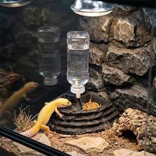 1pc Reptile Water And Food Feeding Bowl With Ramp, 2-In-1 Stable Bowl With Automatic Waterer, Anti-Drowning Arboreal Accessory Suitable For Crested Gecko, Iguana And Lizard
