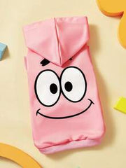 SpongeBob SquarePants | SHEIN 1 Cartoon Printed Pet Hooded Sweatshirt, Cat Clothes, Dog Clothes, Size XXS-XXXXL, Extra Small, Extra Large, Patrick