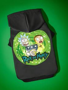 Rick and Morty X SHEIN 1 Pc Cartoon Pattern Printed Pet Hooded Sweatshirt