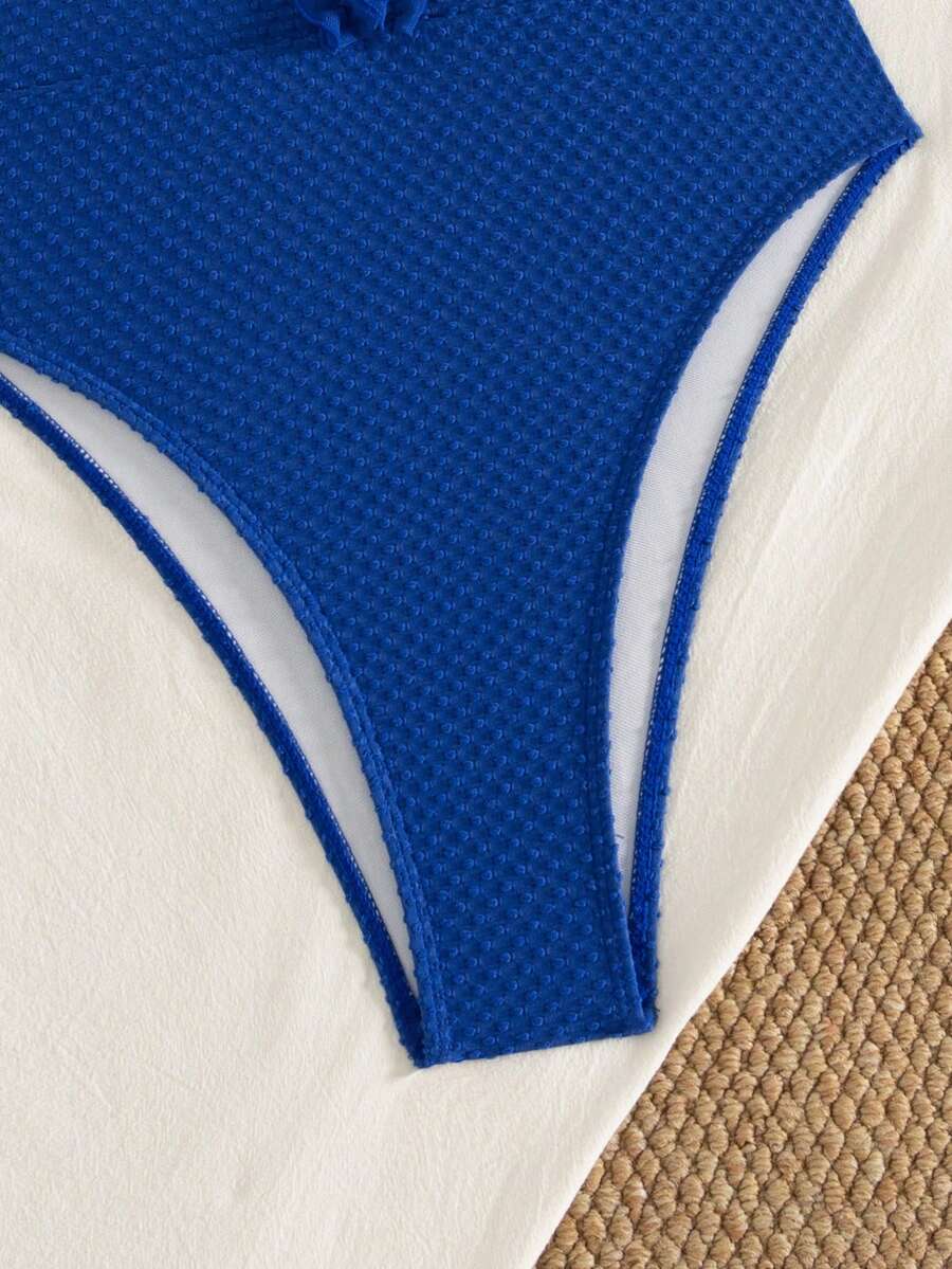 Ruffle Trim Jednodelni Kupaći Kostim Bikini