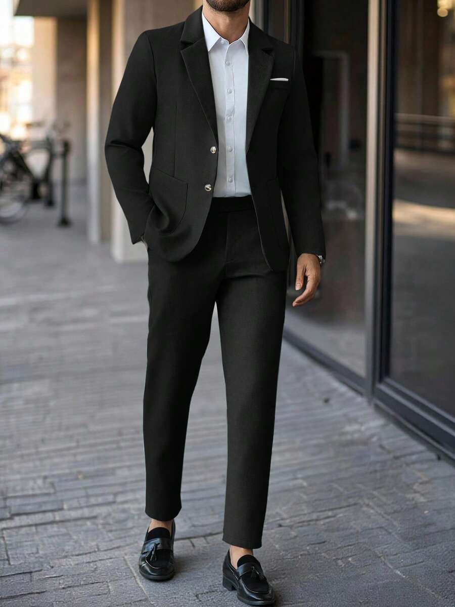 Muški formalni komolet od dva dela sa sako i pantalonama u jednoj boji, slim fit