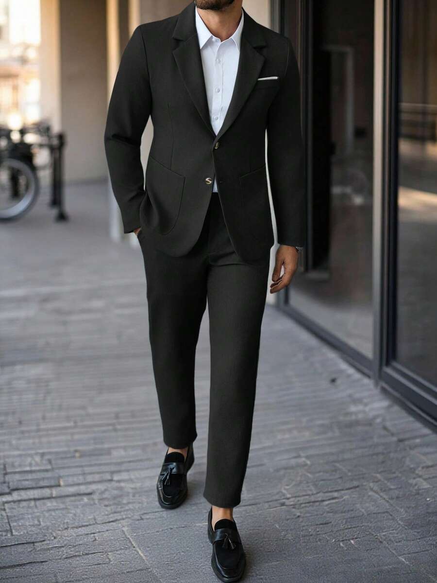 Muški formalni komolet od dva dela sa sako i pantalonama u jednoj boji, slim fit