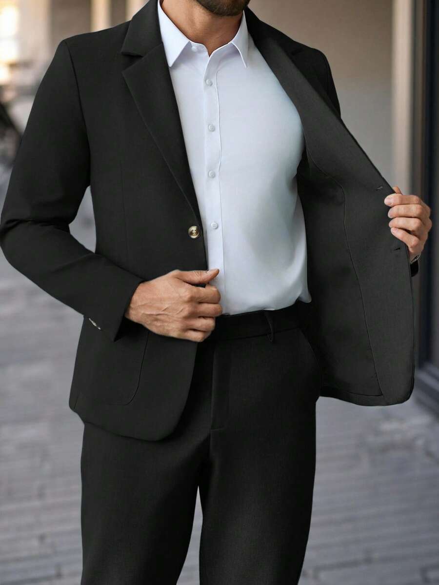 Muški formalni komolet od dva dela sa sako i pantalonama u jednoj boji, slim fit