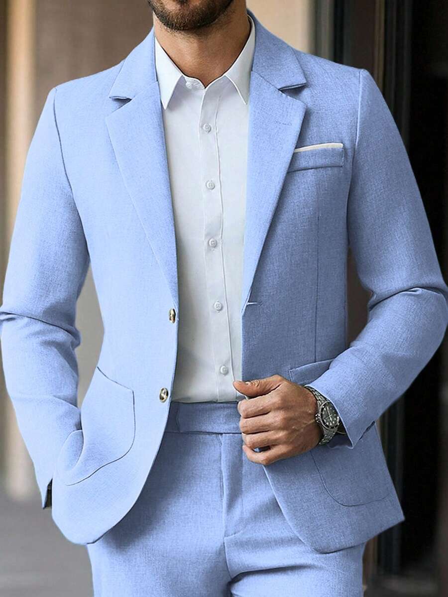 Muški formalni komolet od dva dela sa sako i pantalonama u jednoj boji, slim fit