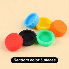 6pcs Random Color Mini Silicone Reptile Feeding Bowls, Bottle Cap-Style Water Dishes, Flexible Easy-Clean Accessory For Amphibians & Reptiles, All-Season Habitat Supply