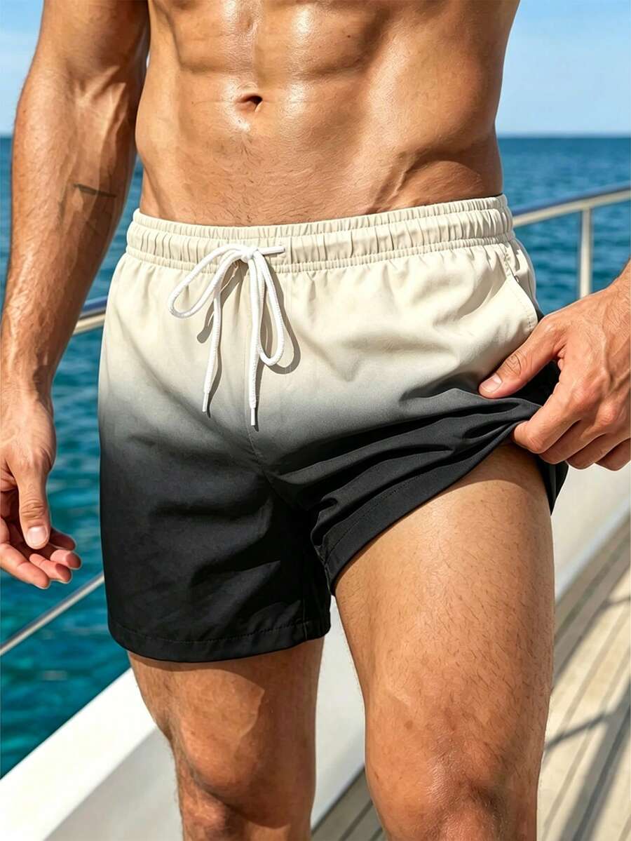 Muški šorts za plažu  i odmor sa perticom u struku, džepovima i gradijent bojama