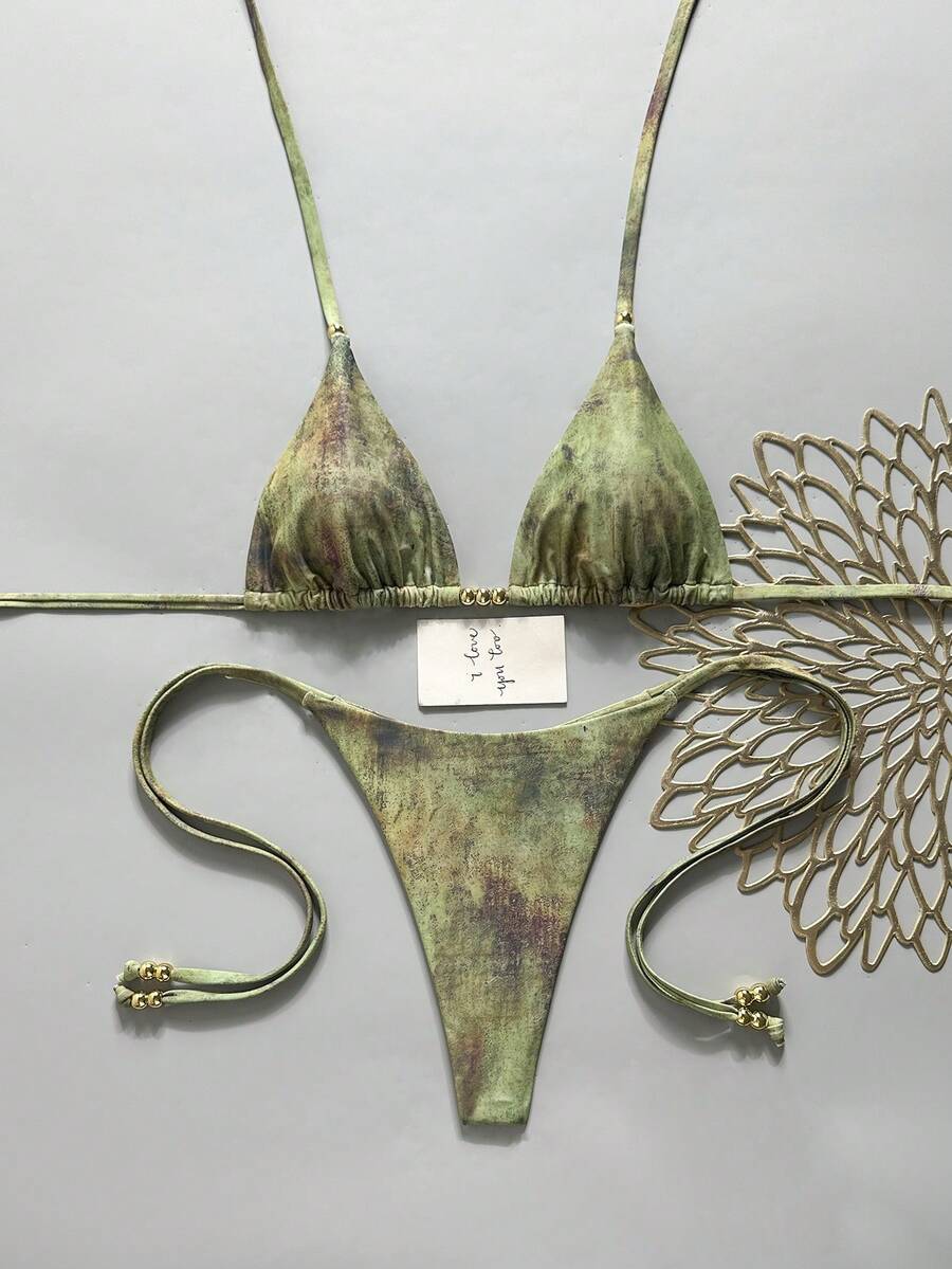 Ženski Bikini Set sa Halter Krojem i Dekoracijom od Kristala