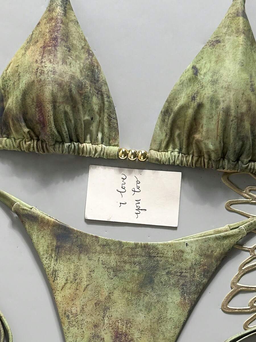 Ženski Bikini Set sa Halter Krojem i Dekoracijom od Kristala