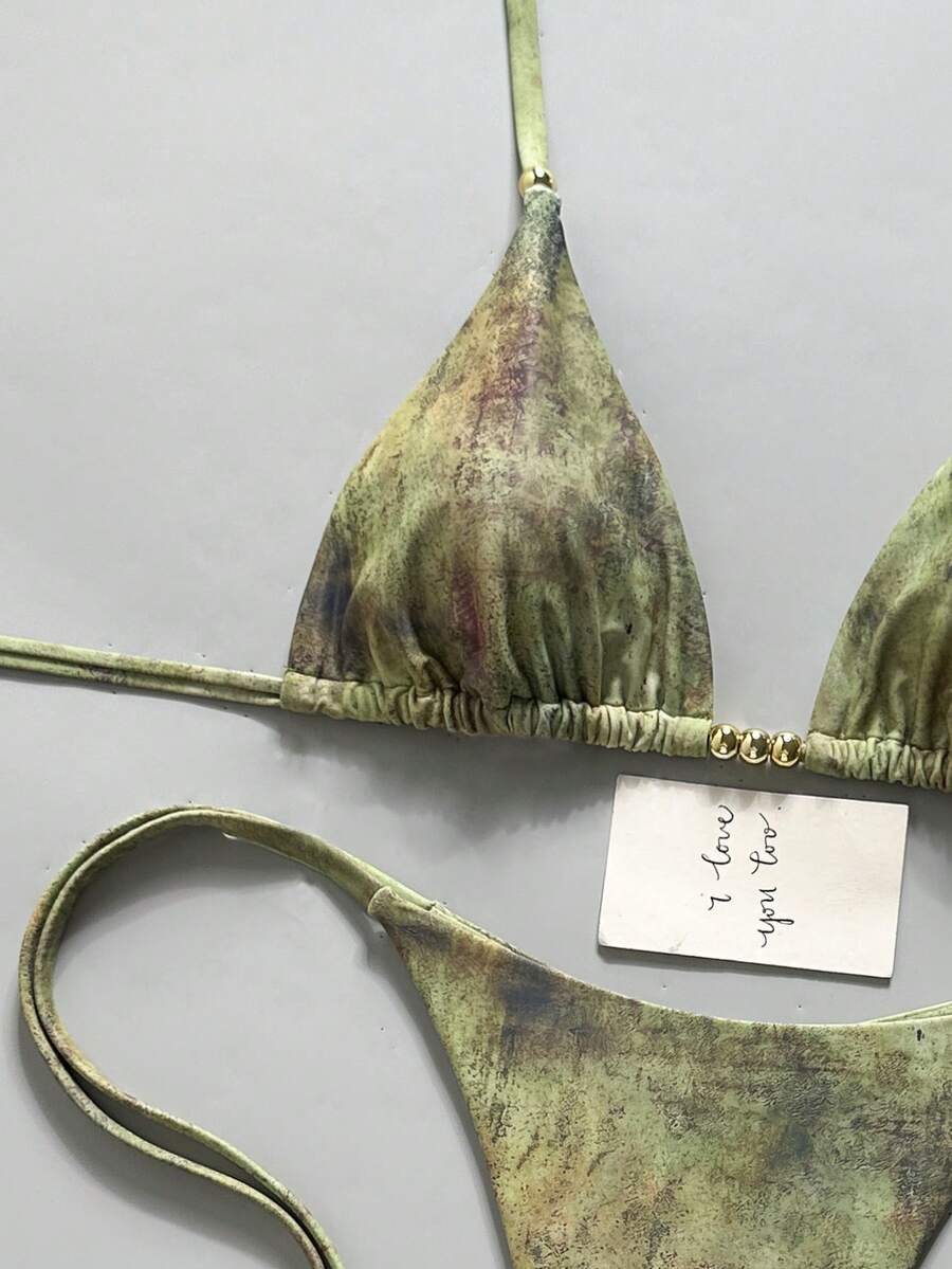 Ženski Bikini Set sa Halter Krojem i Dekoracijom od Kristala