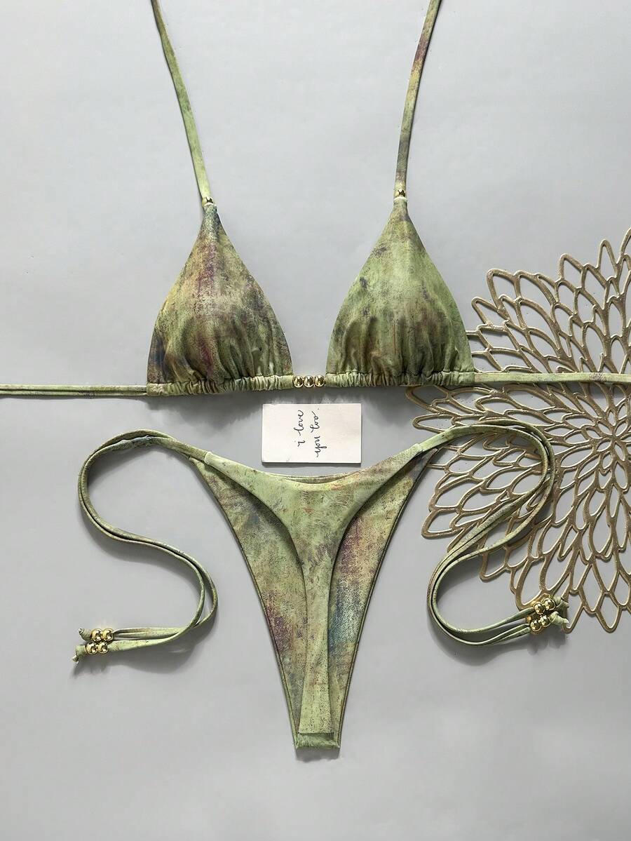 Ženski Bikini Set sa Halter Krojem i Dekoracijom od Kristala