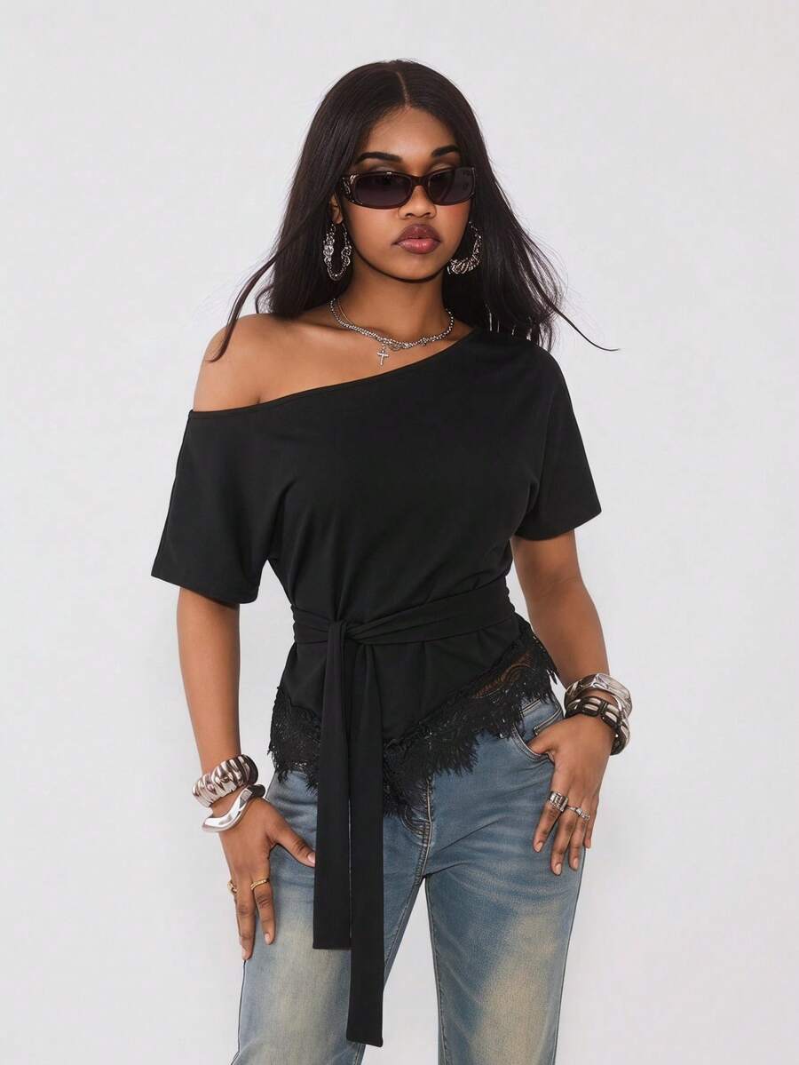 Slim Fit Asimetrična Bluza