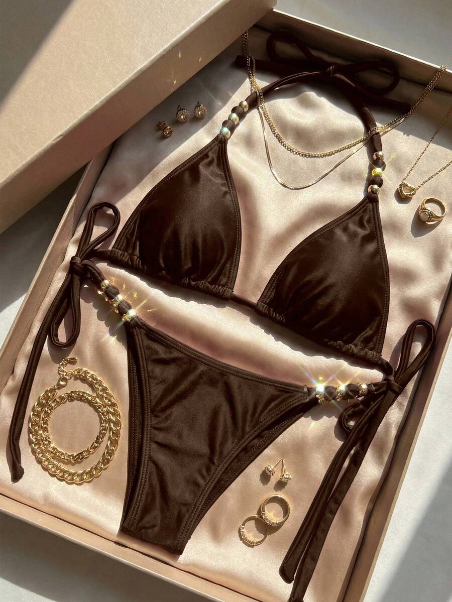 Ženski bikini Chiccia u roza zlatnoj boji