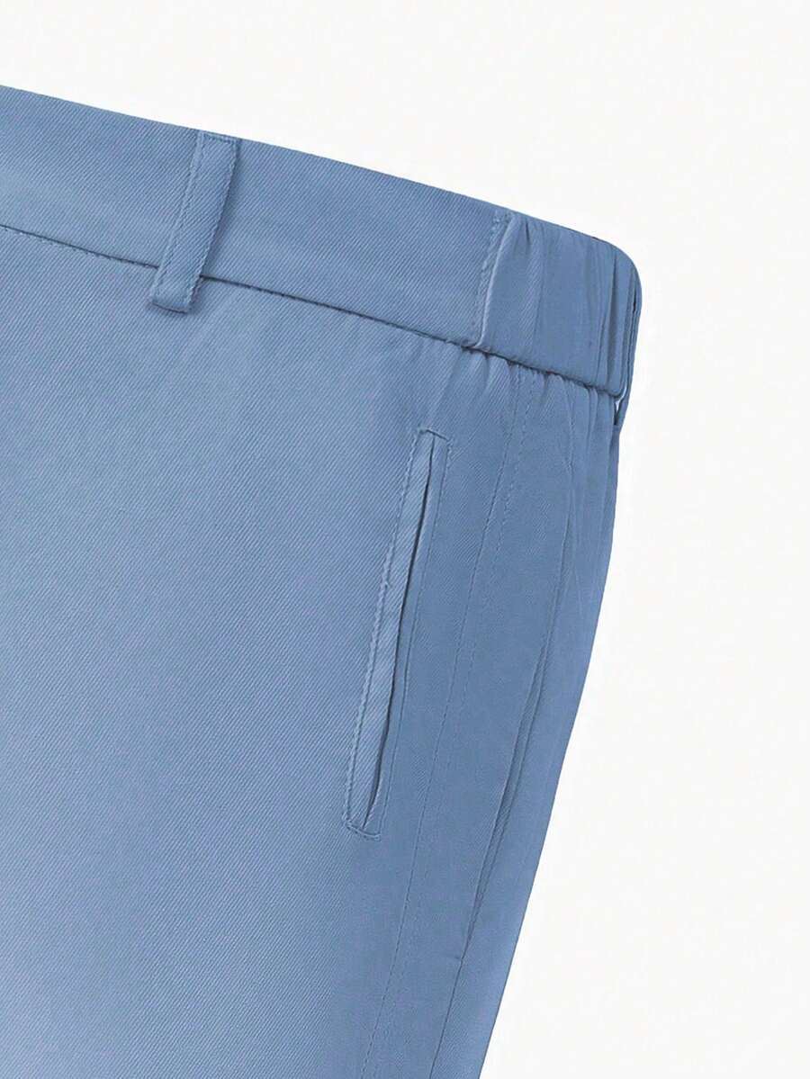 Muške ležerne pantalone za posao jednobojne sa kosim džepovima
