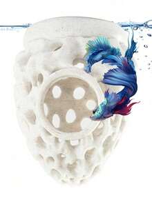 Shrimp Dome Hideout, Betta Fish Aquarium Tunnel (With Suction Cups), Aquarium Fish And Shrimp Cave Hideout Decoration Accessory, Suitable For Shrimp, Guppies And Other Small Fish To Hide And Rest