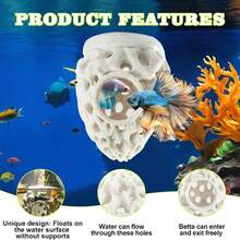 Shrimp Dome Hideout, Betta Fish Aquarium Tunnel (With Suction Cups), Aquarium Fish And Shrimp Cave Hideout Decoration Accessory, Suitable For Shrimp, Guppies And Other Small Fish To Hide And Rest