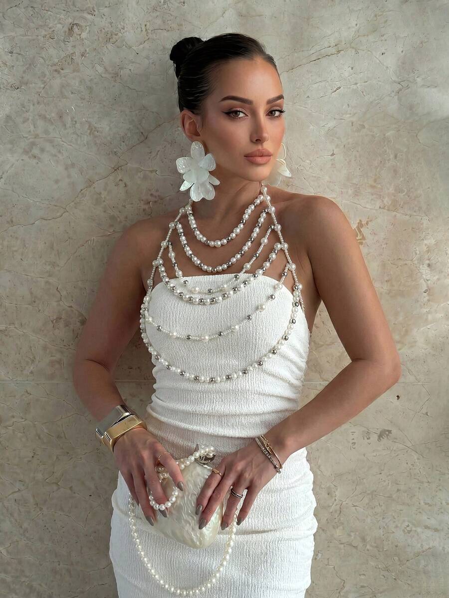 Elegantna Bela Letnja Mini Haljina