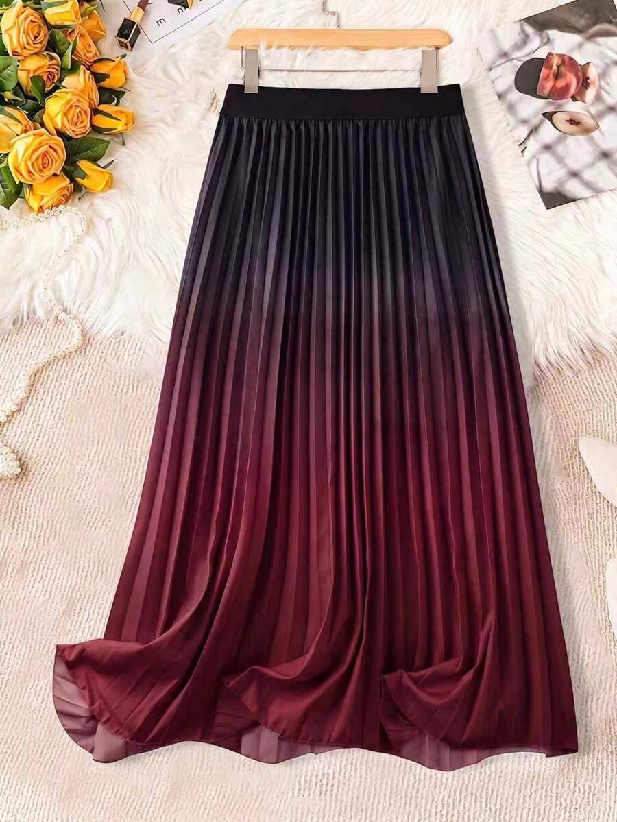 Ombre moderna letnja elegantna svestrana plisirana suknja za žene