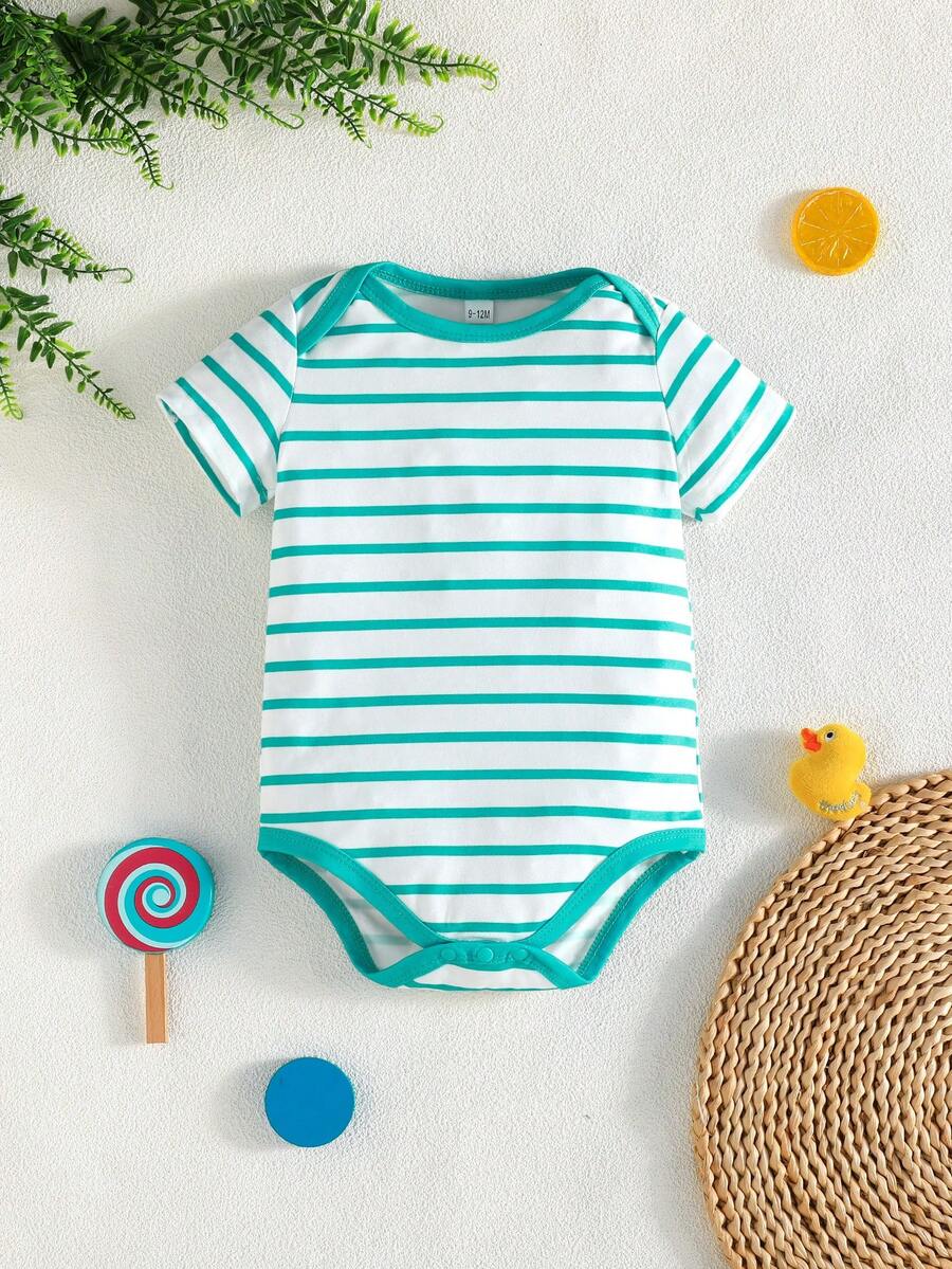 3 kom/set bebi body majice sa slatkim printom patke, udobne i lake za oblačenje, kratkih rukava