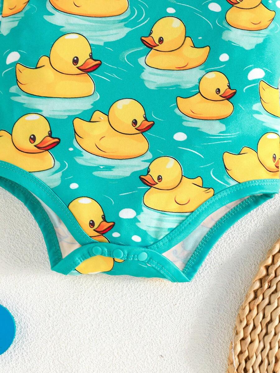 3 kom/set bebi body majice sa slatkim printom patke, udobne i lake za oblačenje, kratkih rukava