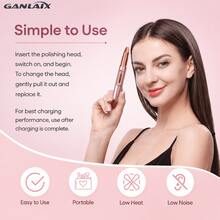 GANLAIX Professional Nail Drill Kit, USB Rechargeable Nail File Drill, 300mAh Lithium Battery High Capacity, Manicure & Pedicure Set, Home And Salon Nail File Kit, Nail Buffer Polishing Tools