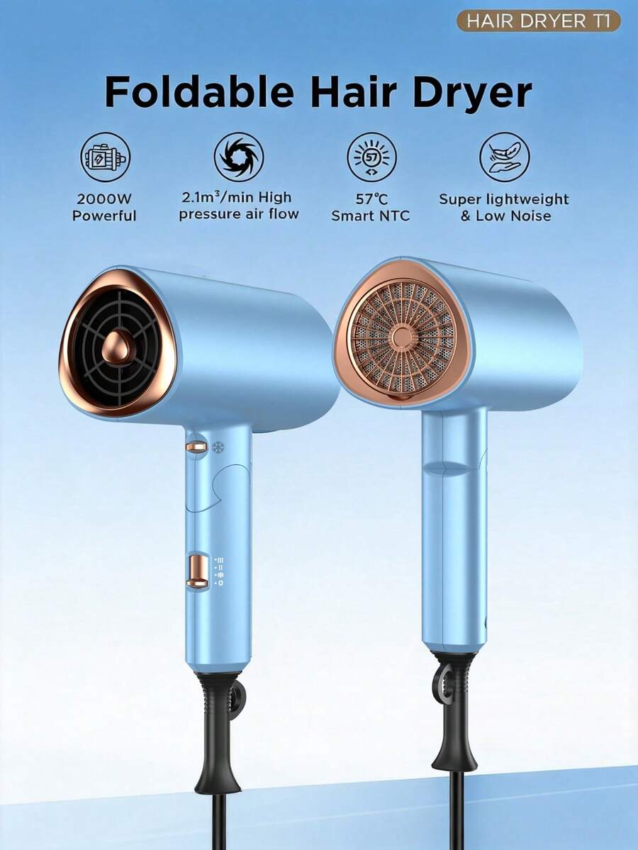 Professional High Power Fast Drying Low Noise Constant Temperature Hair Dryer, Home Hotel Lightweight Travel Salon Hair Dryer, Constant Speed AC Motor, Women's Birthday Gift, One-Key Cold/Hot Air Switch