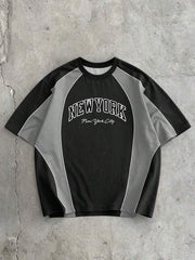 EMRG Muški crno-beli streetwear sportski dres sa New York City printom