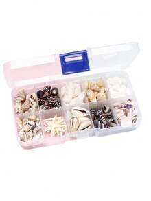 1 Box Multi-Style Decorative Shells, Home Decor, Room Decor, Aquarium Fish Habitat Optimization And Viewing, Ornamental Fish Breeding And Fishing, Natural Hole-Free Seashells And Starfish Decor, Fish Tank Aquarium Landscape Props Set, Pendant, Ideal Holiday Gift For Friends