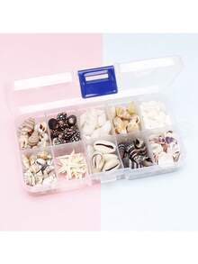 1 Box Multi-Style Decorative Shells, Home Decor, Room Decor, Aquarium Fish Habitat Optimization And Viewing, Ornamental Fish Breeding And Fishing, Natural Hole-Free Seashells And Starfish Decor, Fish Tank Aquarium Landscape Props Set, Pendant, Ideal Holiday Gift For Friends