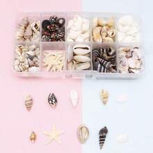 1 Box Multi-Style Decorative Shells, Home Decor, Room Decor, Aquarium Fish Habitat Optimization And Viewing, Ornamental Fish Breeding And Fishing, Natural Hole-Free Seashells And Starfish Decor, Fish Tank Aquarium Landscape Props Set, Pendant, Ideal Holiday Gift For Friends