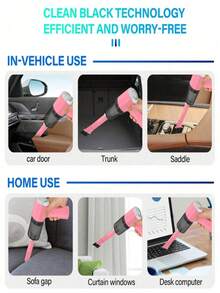 Car Wireless Vacuum Cleaner, Multifunctional Handheld Portable Wireless Vacuum Cleaner With Brush Head, Washable Filter, Rechargeable, Powerful Suction, Suitable For Car, Home, Office, Pets, Dry And Wet Use, Anti-Tangle
