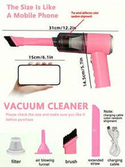Car Wireless Vacuum Cleaner, Multifunctional Handheld Portable Wireless Vacuum Cleaner With Brush Head, Washable Filter, Rechargeable, Powerful Suction, Suitable For Car, Home, Office, Pets, Dry And Wet Use, Anti-Tangle