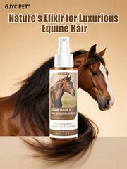 GJYC PET Horse Mane And Tail Nourishing Oil – Strengthens, Repairs Split Ends & Adds Shine – 5 Essential Oils Blend With Jojoba, Coconut, Olive, Grape Seed & Sweet Almond – Leave-In Conditioning Treatment, Fruity Melon Scent – 3.38 Fl Oz (100 Ml)