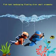 1pc Cute Diver Aquarium Decoration - Interactive Floating PVC Accessory