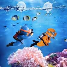 1pc Cute Diver Aquarium Decoration - Interactive Floating PVC Accessory