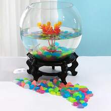 400pcs, Creative Glowing Resin Imitation Luminous Stones Fluorescent Pebbles, Summer Outdoor Party Decoration, Aquarium Water Landscape Arrangement, Filling, Garden Path Decoration, Various Shapes DIY, Add Fun To Your Life