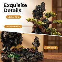 Traditional Chinese Rock Landscape Fish Tank Decoration Zen Style, Suitable For Home Desktop Aquarium