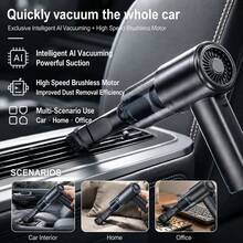 SUITU 7.4V 2000mAh Rechargeable Wireless Car Vacuum Cleaner, With Brushless Motor, 11000Pa Strong Suction, 4-In-1 Portable Handheld Vacuum Cleaner And Blower, With LED Display