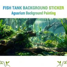 River Landscape, Fish Tank Background Painting, Aquarium Background Sticker, Reptile Cage Background Sticker, Self-Adhesive Front, Fish Tank Landscape Decoration, Aquarium Decoration